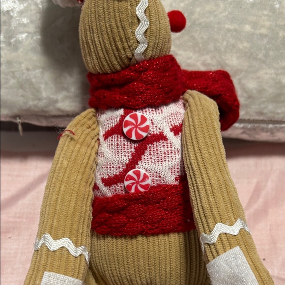 Cozy Holiday Gingerbread Plush with Red Sweater Bottle Hugger with Velcro New - Picture 4 of 4